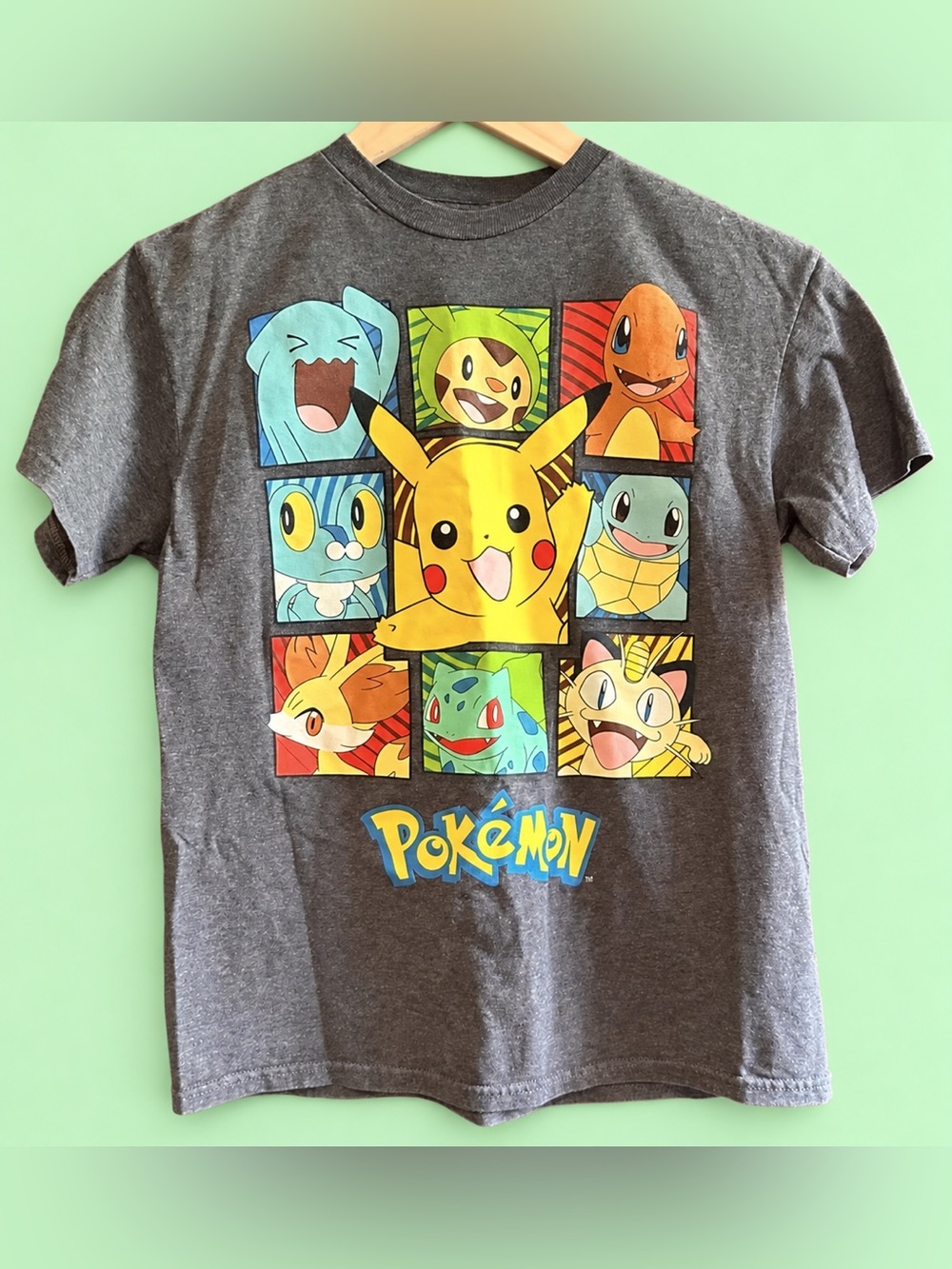 KIDS Pokémon Charcoal Gray Cotton Short Sleeve‎ T-Shirt - SMALL